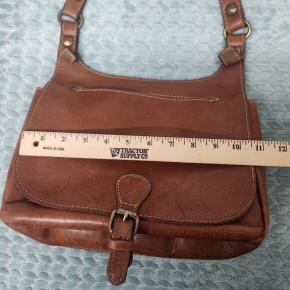 Patricia Nash Purse Leather London Saddle Bag Brown Crossbody - Picture 2 of 16